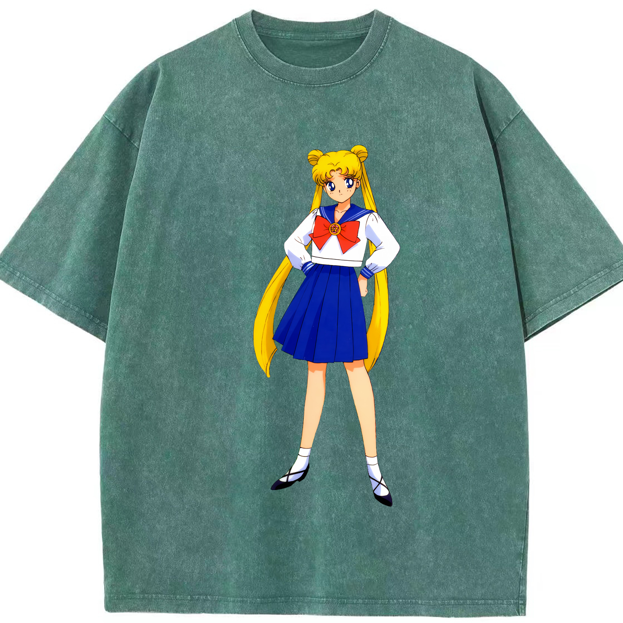 （画像用） 美少女戦士セーラームーン 愛野 美奈子 あいの みなこ Sailor Moon Aino Minako 綿100% ヴィンテージ風 半袖Tシャツ（フロントプリント）